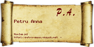 Petru Anna névjegykártya